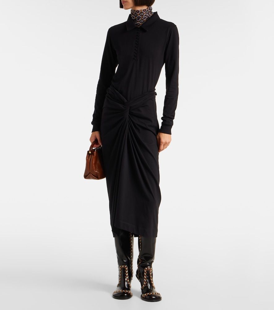 Falda midi de jersey de algodón - Dries Van Noten - Modalova