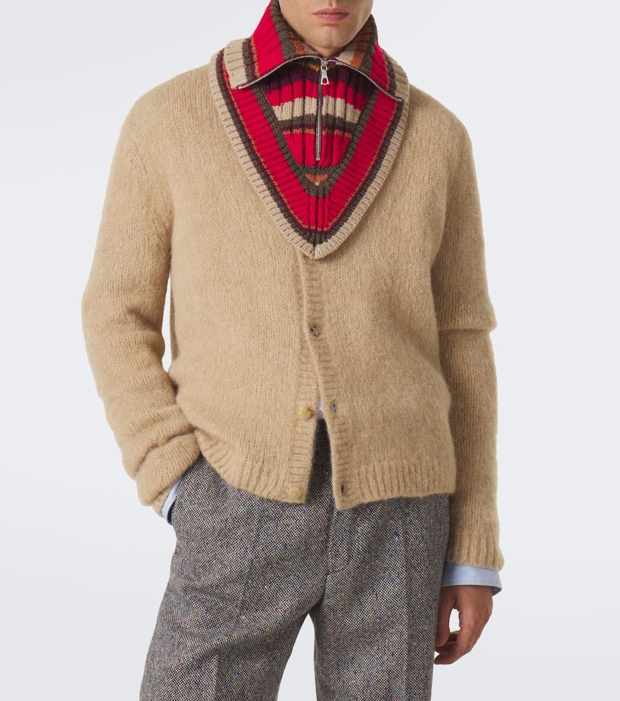 Cuello de lana a rayas con cremallera a rayas - Dries Van Noten - Modalova