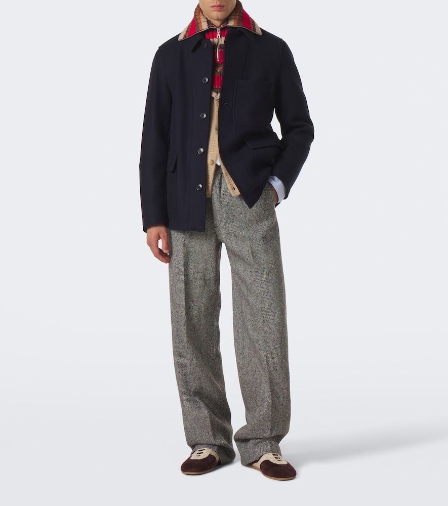 Cuello de lana a rayas con cremallera a rayas - Dries Van Noten - Modalova