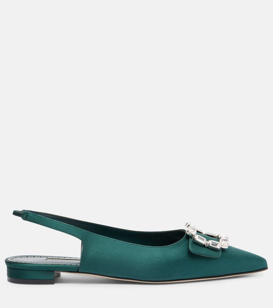 Slingback-Ballerinas Mayjou aus Satin - Manolo Blahnik - Modalova