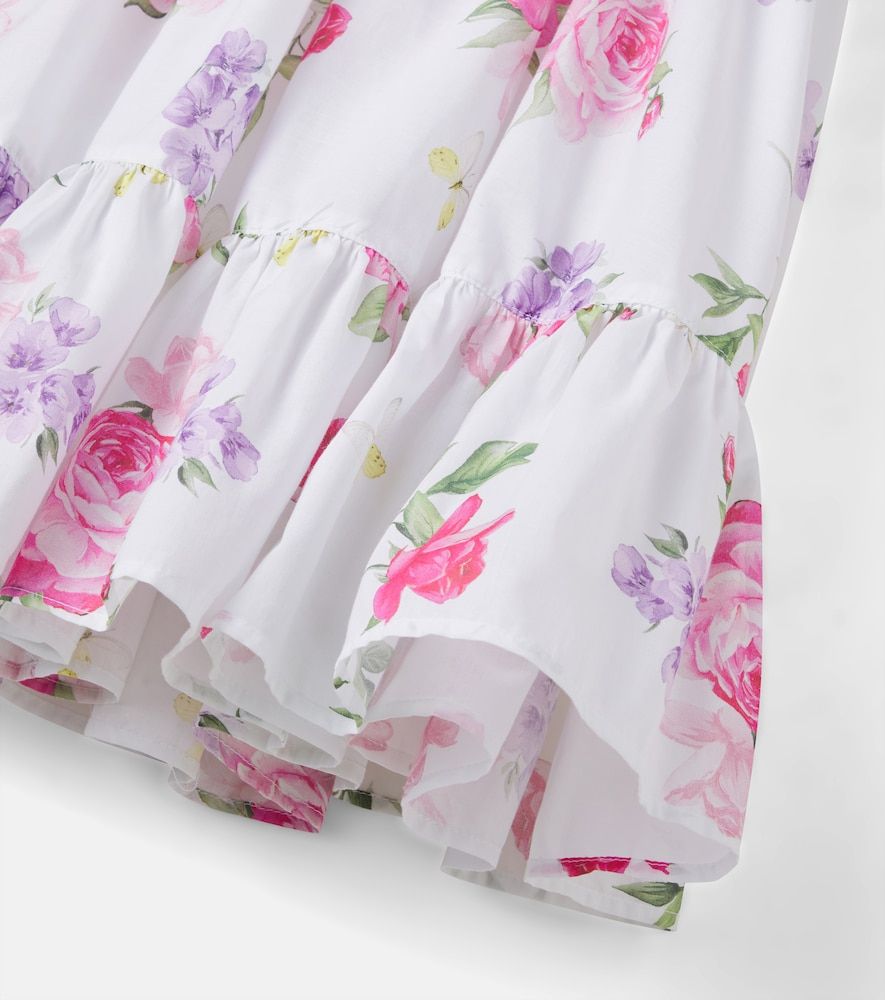 Vestido de algodón floral a capas - Monnalisa - Modalova