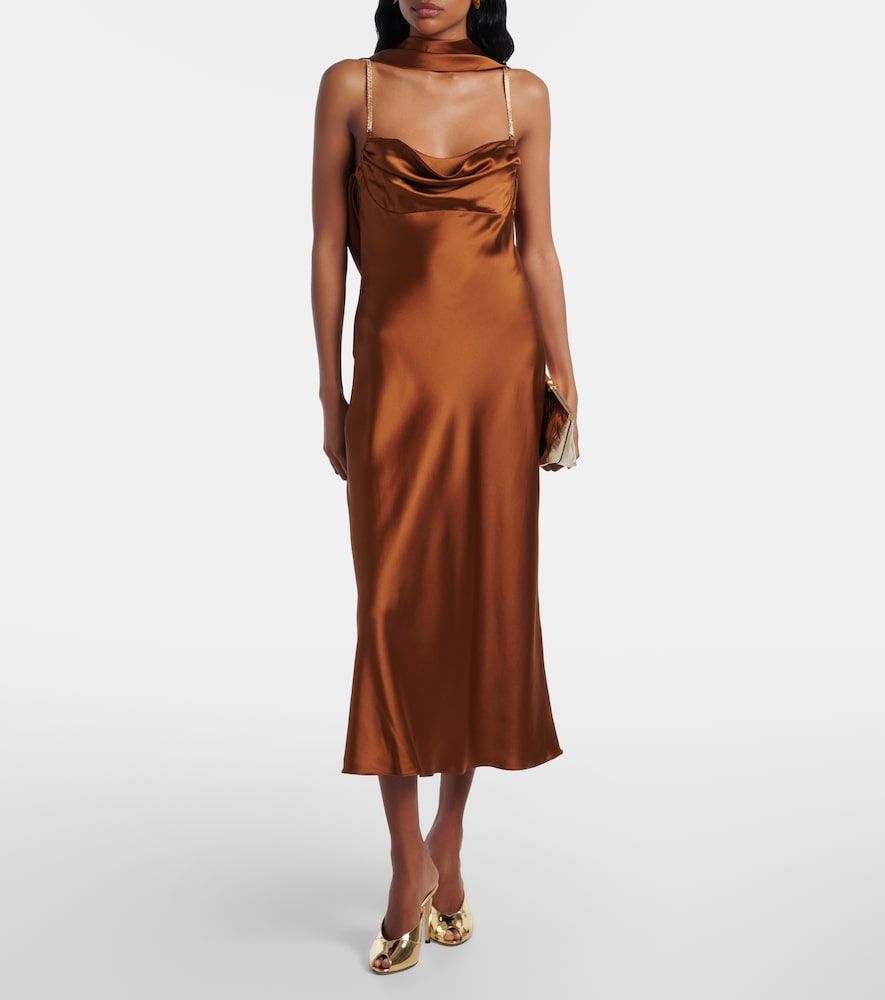 Phoenix draped silk satin cocktail dress - Rebecca Vallance - Modalova