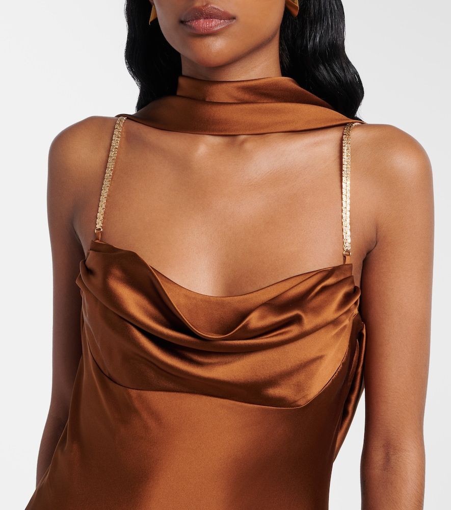 Phoenix draped silk satin cocktail dress - Rebecca Vallance - Modalova