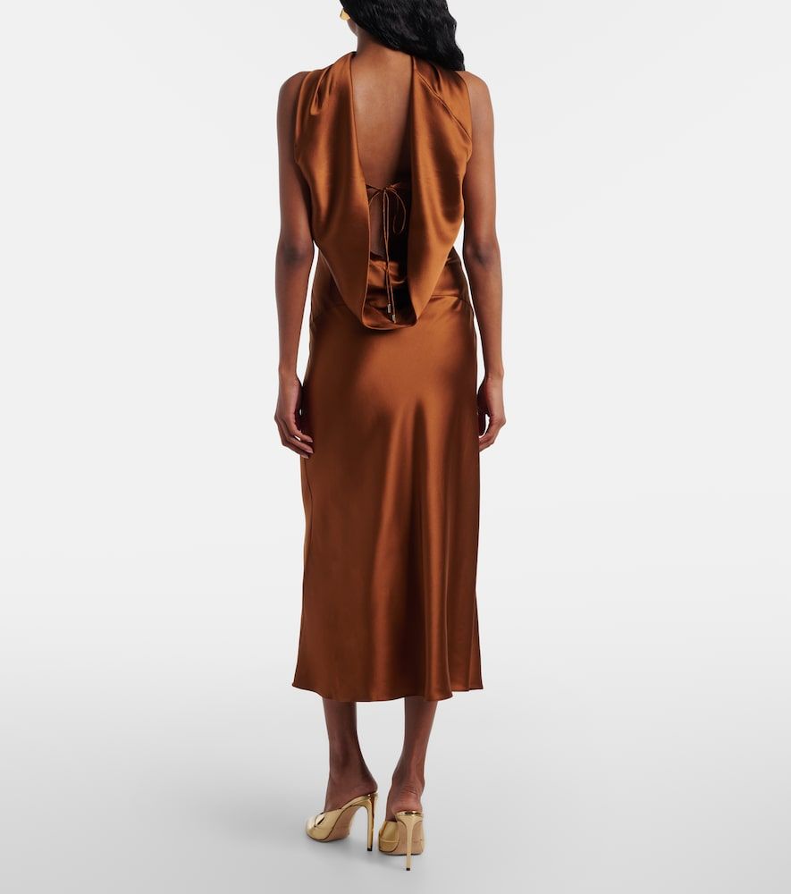 Phoenix draped silk satin cocktail dress - Rebecca Vallance - Modalova