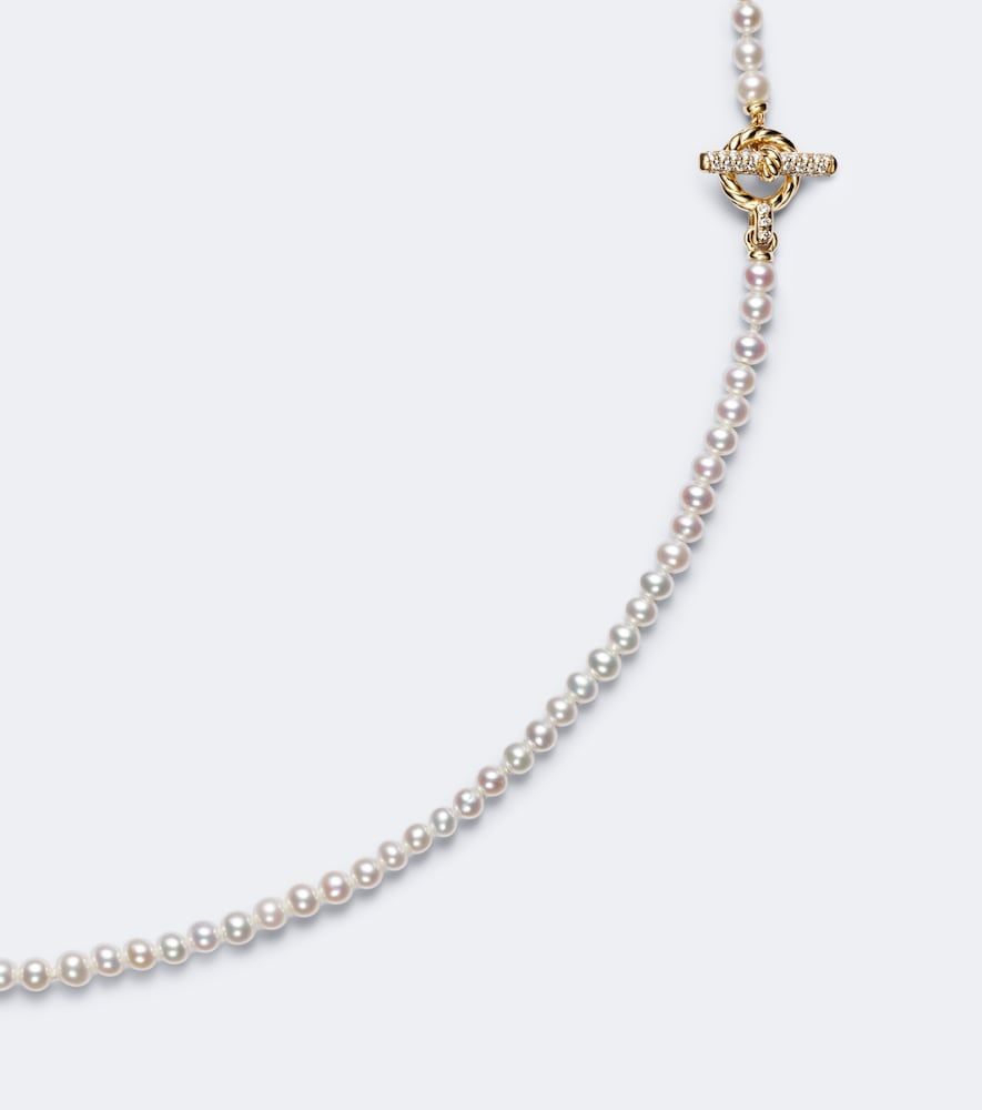 Collar Pearl Classics Petite de oro de 18 ct con perlas de agua dulce y diamantes - David Yurman - Modalova