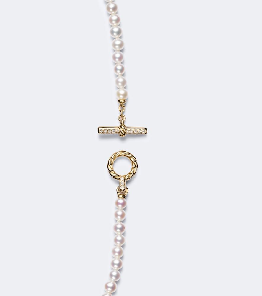 Collar Pearl Classics Petite de oro de 18 ct con perlas de agua dulce y diamantes - David Yurman - Modalova