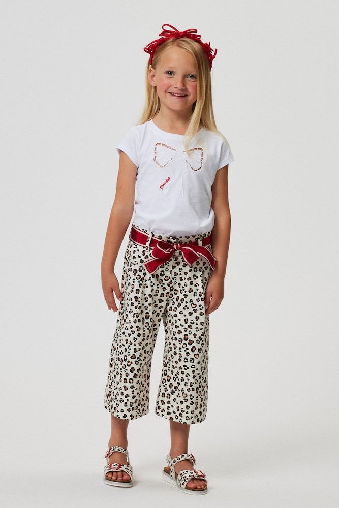 Pantalones en mezcla de algodón estampados - Monnalisa - Modalova