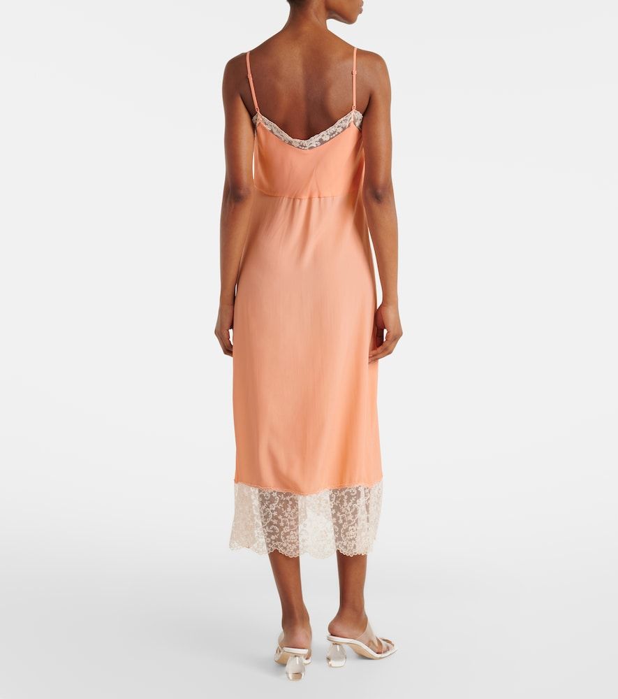 Abito sottoveste in crêpe de chine con pizzo - Simone Rocha - Modalova