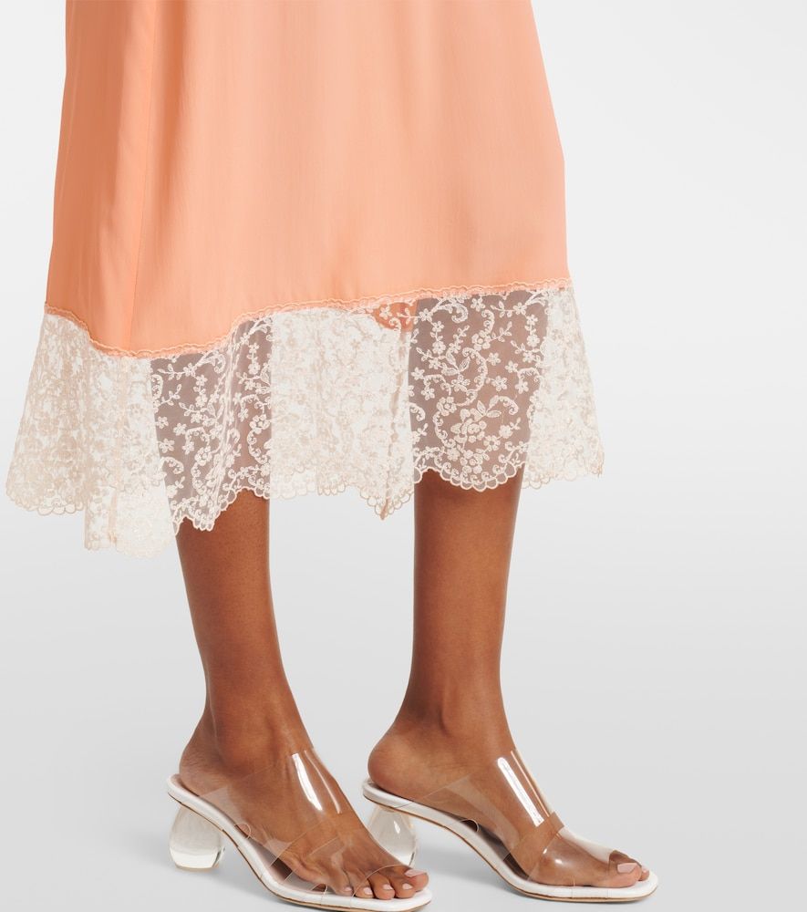 Abito sottoveste in crêpe de chine con pizzo - Simone Rocha - Modalova