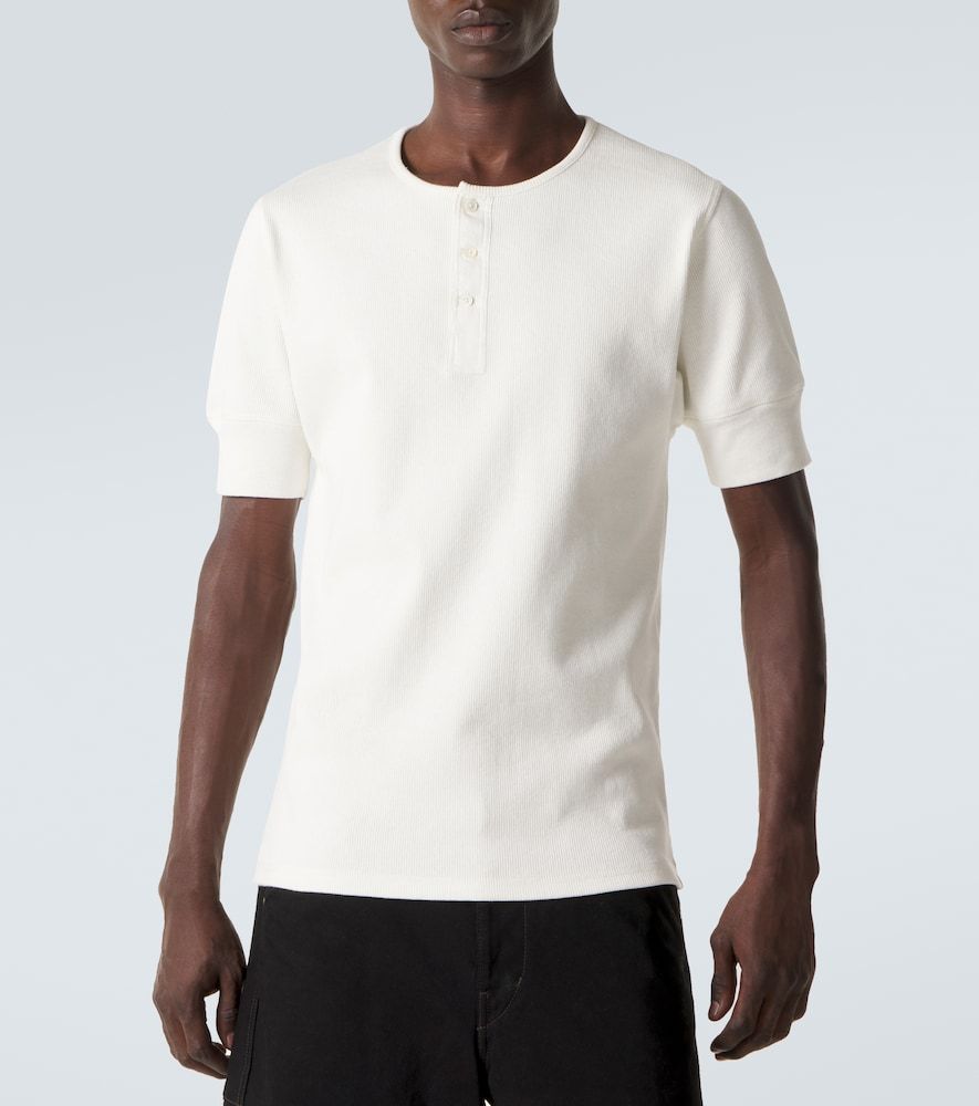 Camiseta con botones de jersey de algodón y lino - Lemaire - Modalova