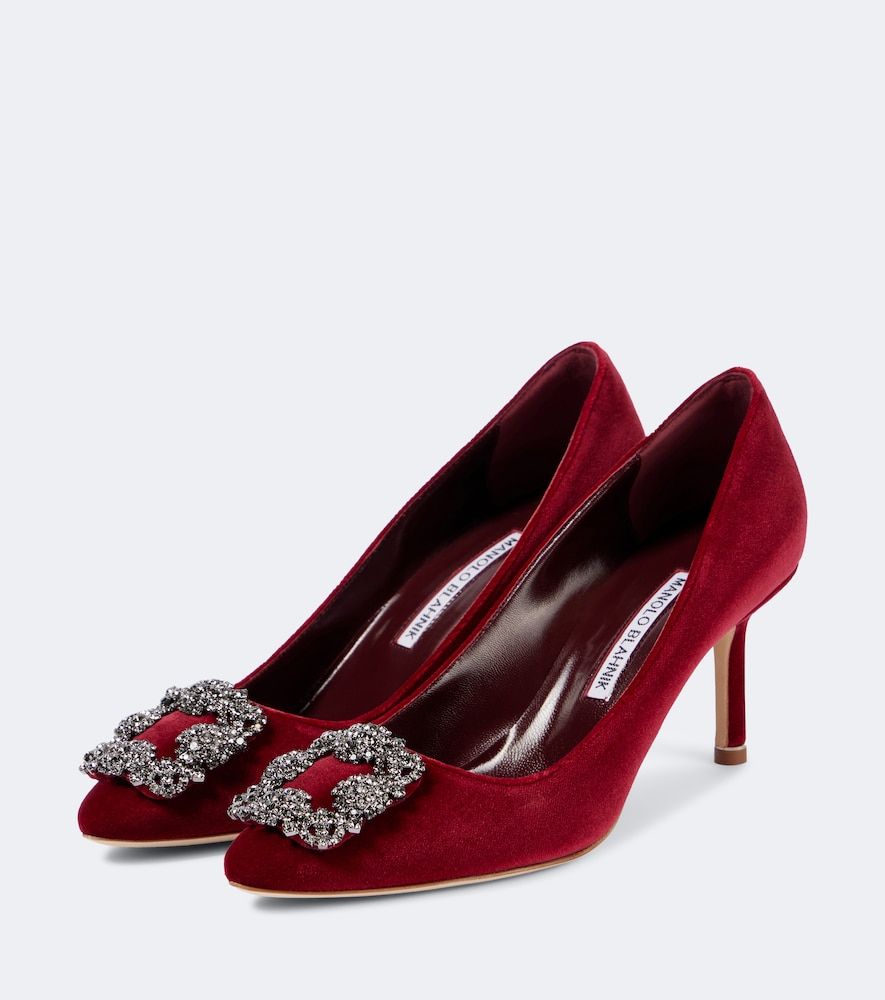 Pumps Hangisi 70 aus Samt mit Kristallen - Manolo Blahnik - Modalova