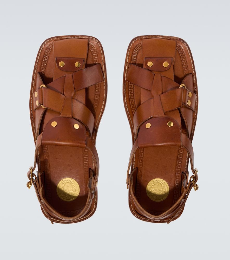 Souvenir leather fisherman sandals - Versace - Modalova