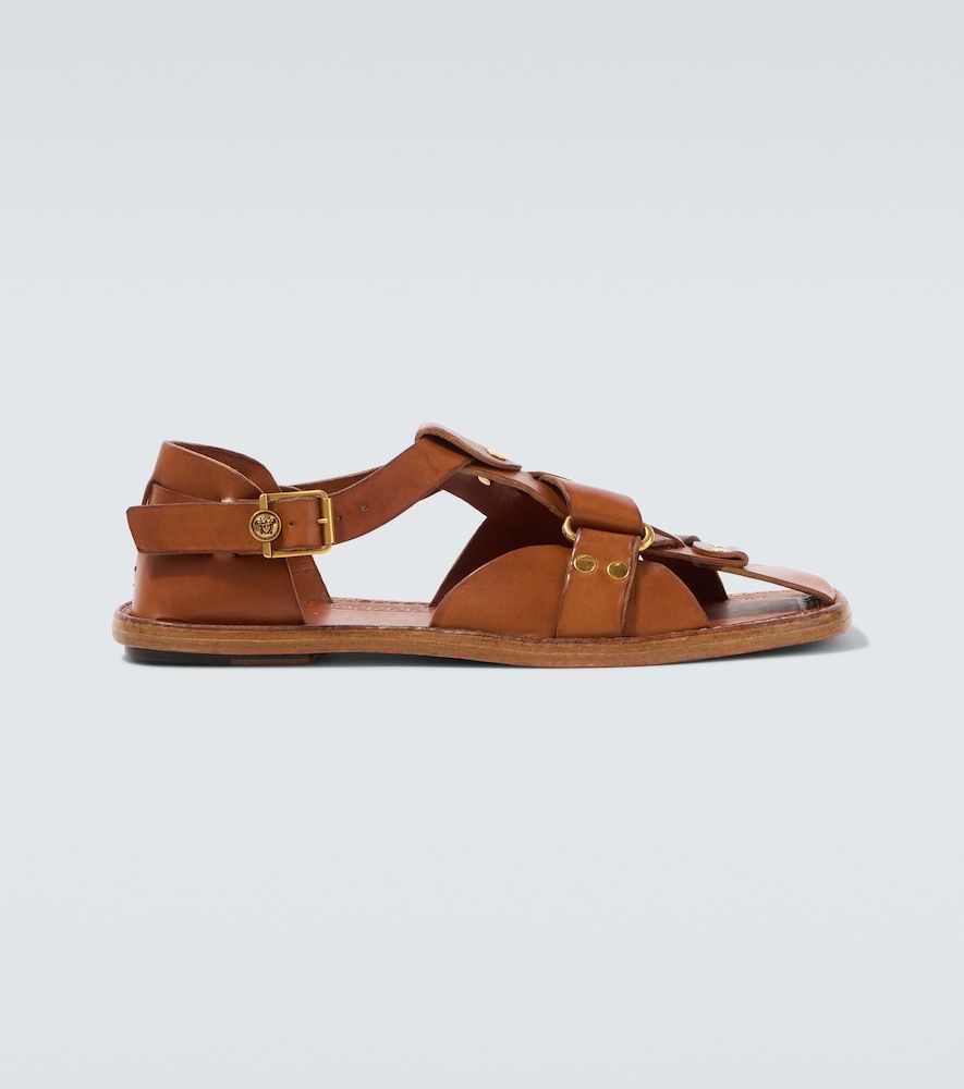Souvenir leather fisherman sandals - Versace - Modalova