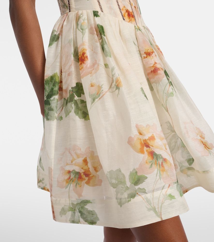 Carousel floral silk and linen bustier dress - Zimmermann - Modalova