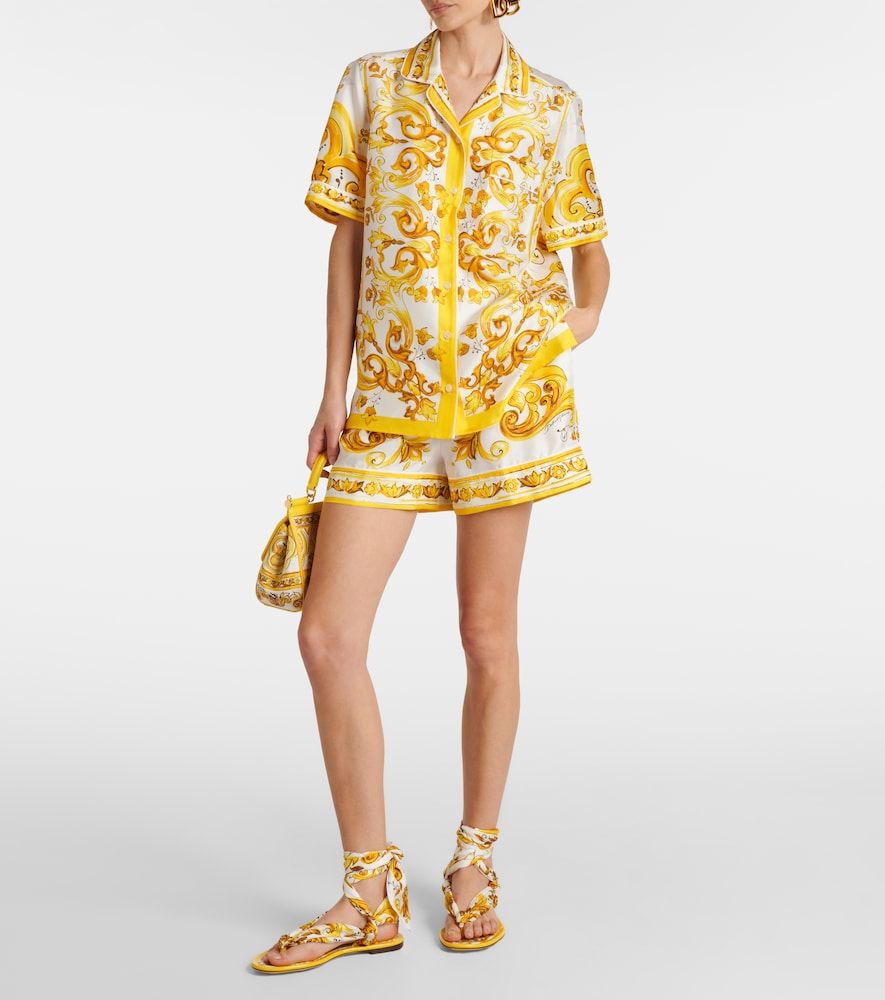 Camisa Majolica de sarga de seda - Dolce&Gabbana - Modalova