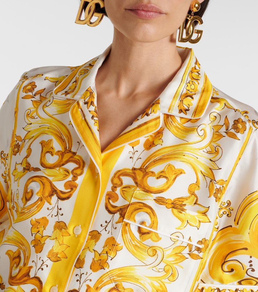 Camisa Majolica de sarga de seda - Dolce&Gabbana - Modalova