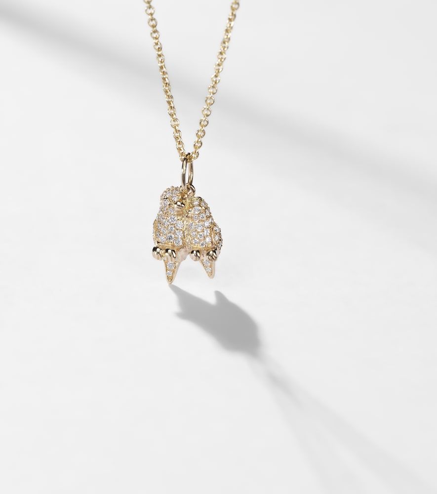 Collar Lovebirds de oro de 14 ct con diamantes - Sydney Evan - Modalova