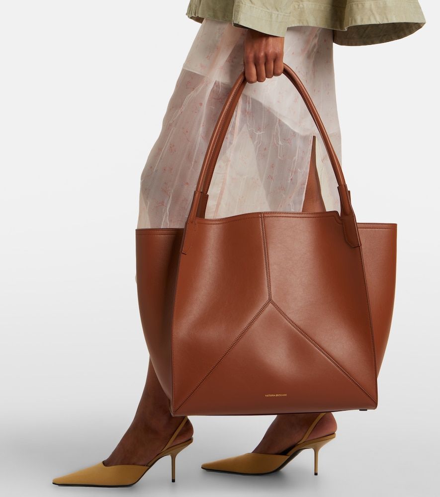 Victoria Large leather tote bag - Victoria Beckham - Modalova