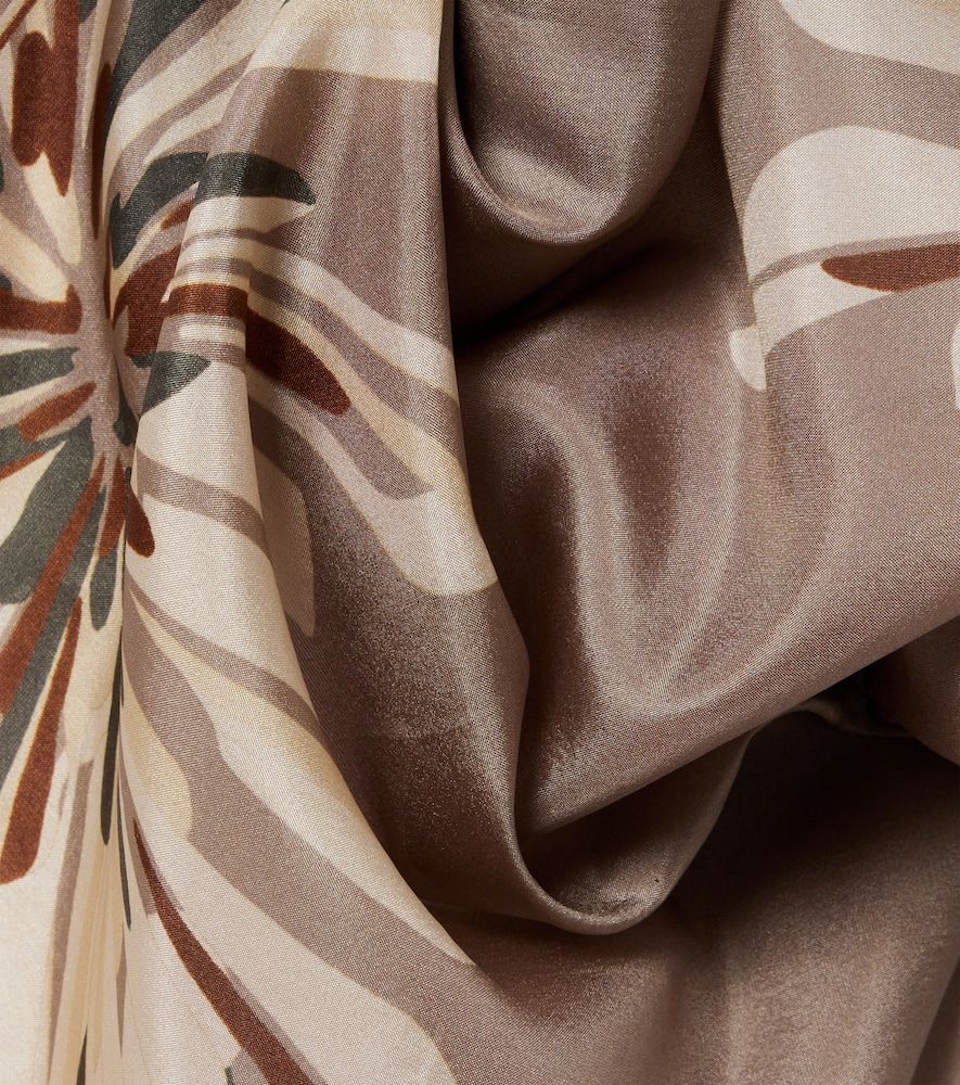Sciarpa in twill di seta con stampa floreale - Brunello Cucinelli - Modalova