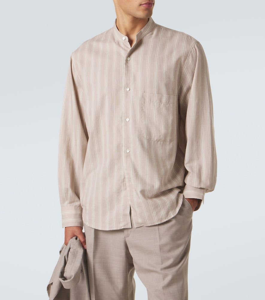 Stòffa Camicia in cotone e seta a righe - Stoffa - Modalova