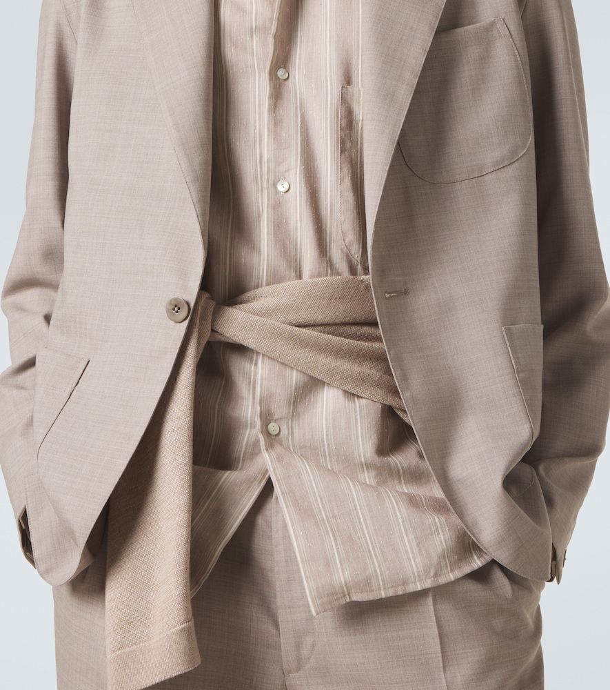 Stòffa Camicia in cotone e seta a righe - Stoffa - Modalova