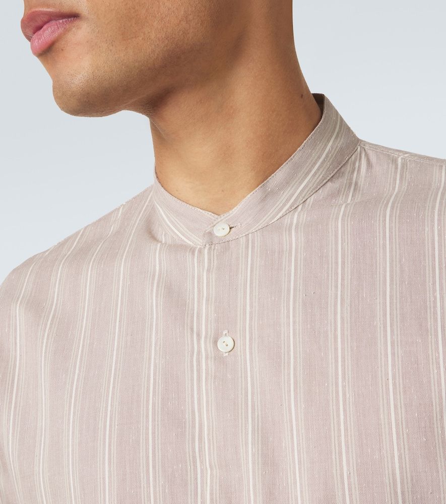 Stòffa Camicia in cotone e seta a righe - Stoffa - Modalova