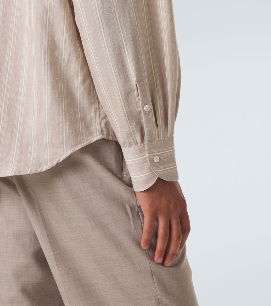 Stòffa Camicia in cotone e seta a righe - Stoffa - Modalova