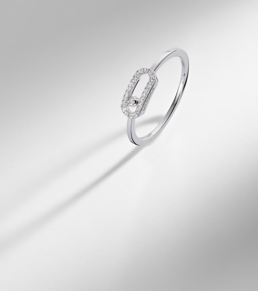 Anello Move Uno in oro bianco 18kt con diamanti - Messika - Modalova