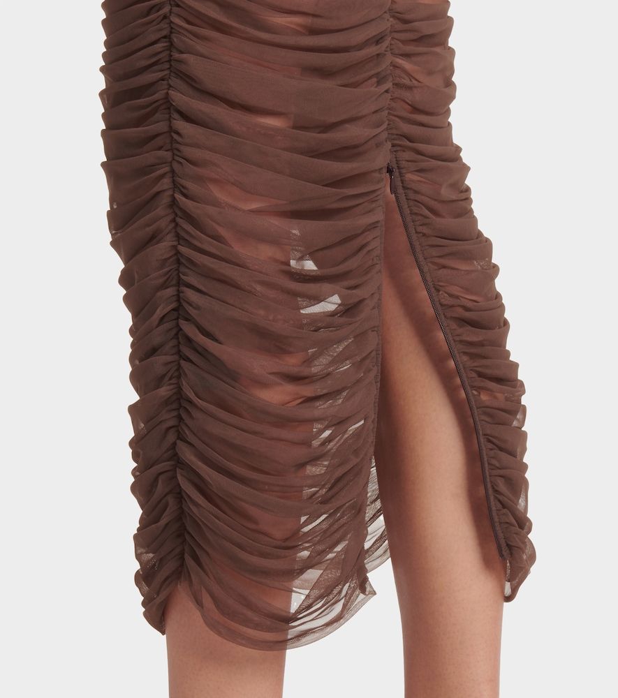 Alex Perry Ruched mesh midi skirt - Alex Perry - Modalova