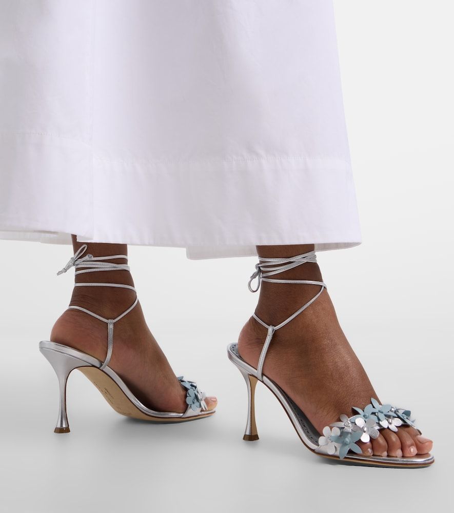 Sandalen Anista aus Metallic-Leder - Manolo Blahnik - Modalova