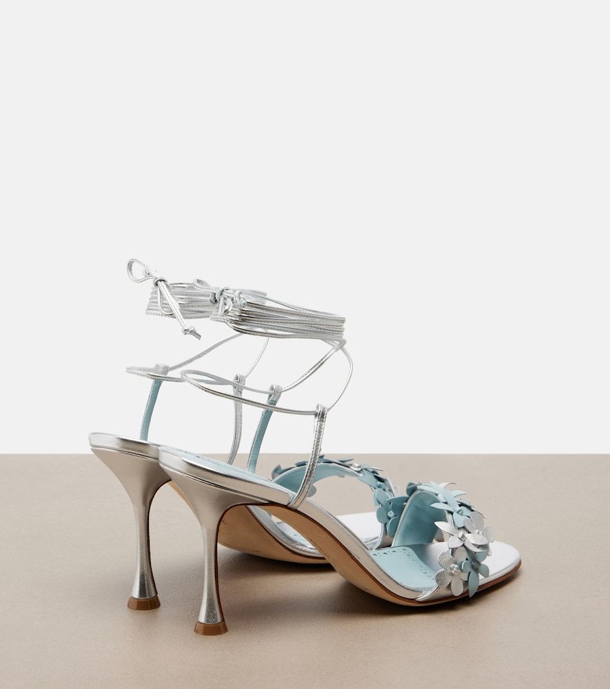 Sandalen Anista aus Metallic-Leder - Manolo Blahnik - Modalova