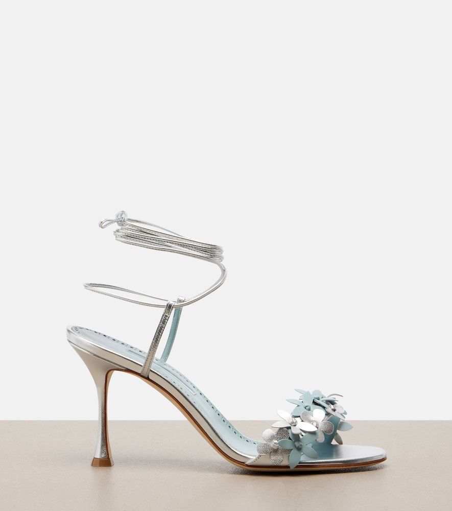 Sandalen Anista aus Metallic-Leder - Manolo Blahnik - Modalova
