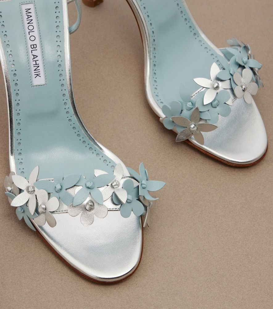 Sandalen Anista aus Metallic-Leder - Manolo Blahnik - Modalova