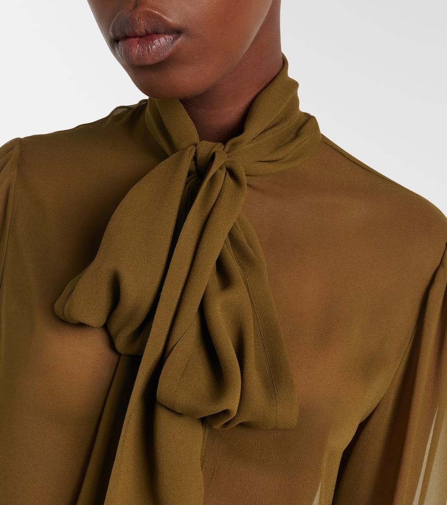 Saint Laurent Tie-neck silk blouse - Saint Laurent - Modalova