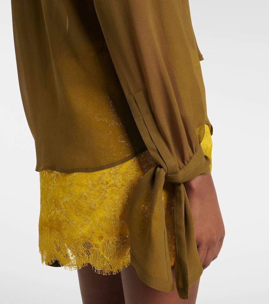 Saint Laurent Tie-neck silk blouse - Saint Laurent - Modalova