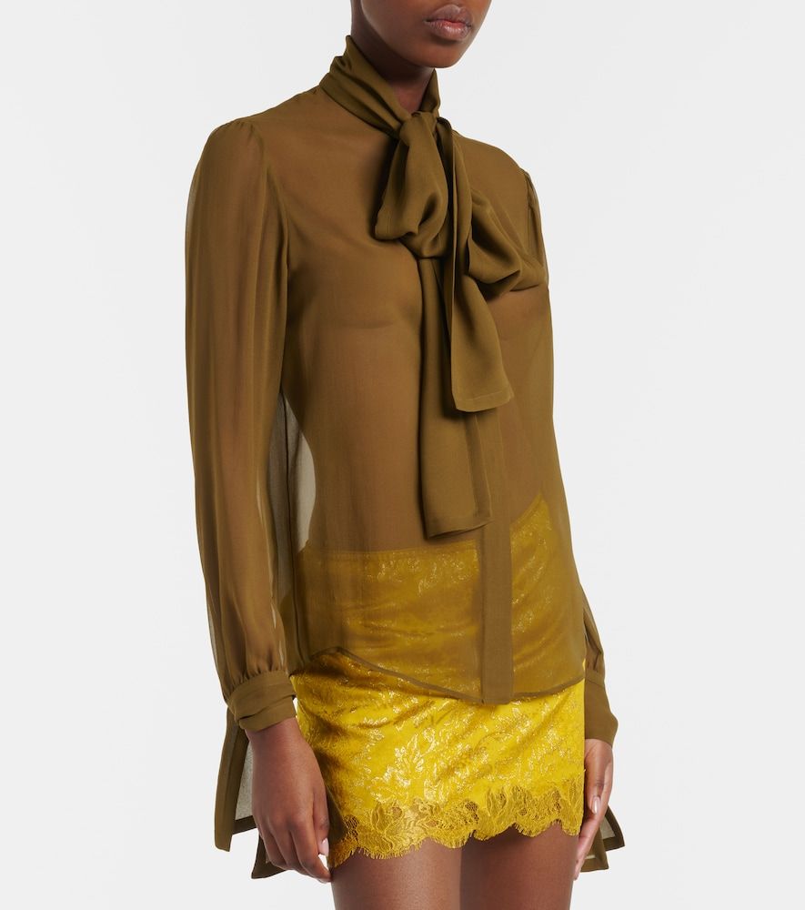 Saint Laurent Tie-neck silk blouse - Saint Laurent - Modalova