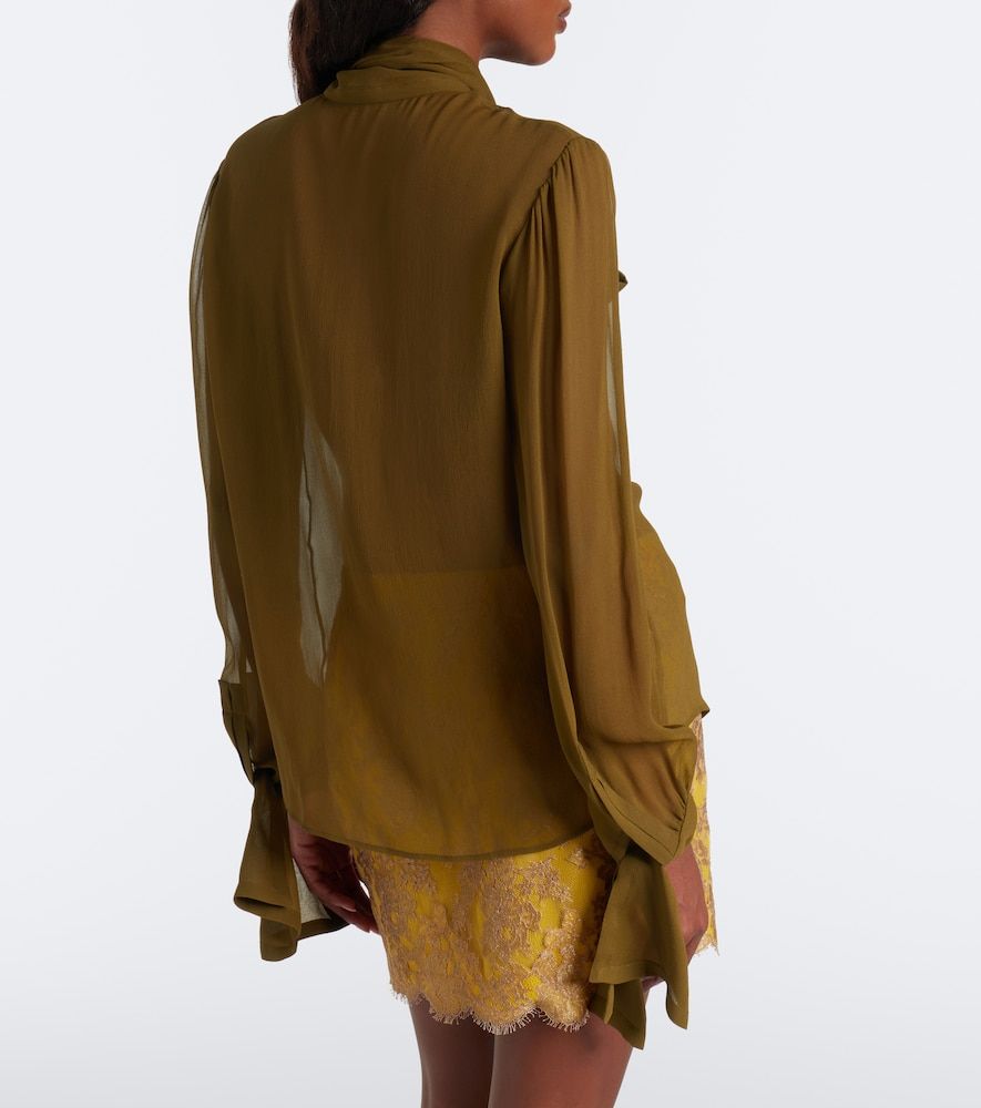 Saint Laurent Tie-neck silk blouse - Saint Laurent - Modalova