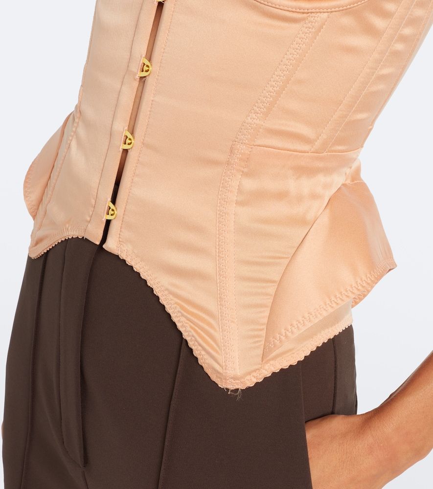 Bustier Darya in misto seta con pizzo - Maria Lucia Hohan - Modalova