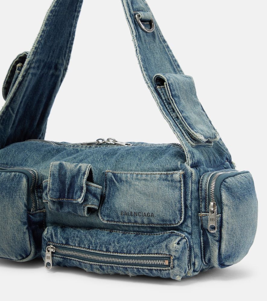 Borsa a tracolla Superbusy Small in denim - Balenciaga - Modalova