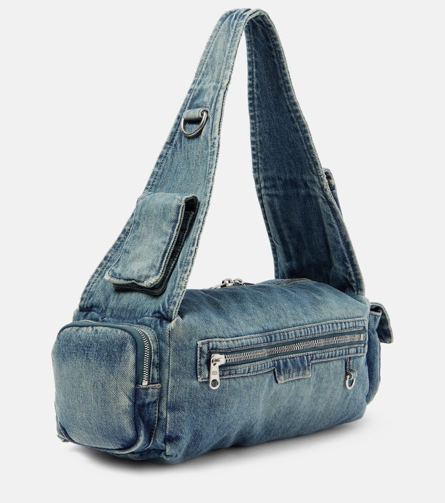 Borsa a tracolla Superbusy Small in denim - Balenciaga - Modalova