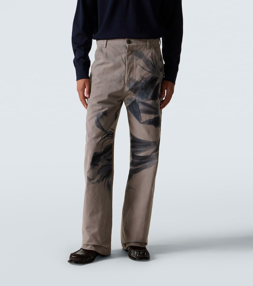 Pantalones chinos de algodón estampados - Dries Van Noten - Modalova