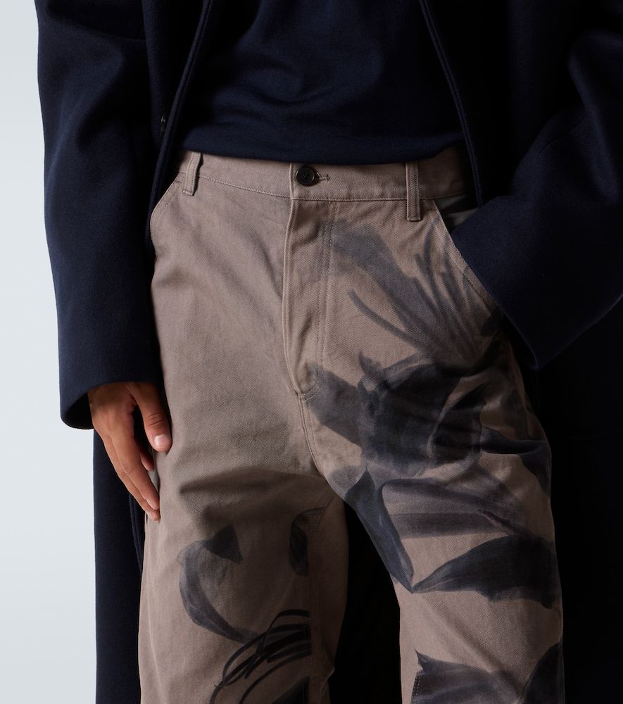 Pantalones chinos de algodón estampados - Dries Van Noten - Modalova