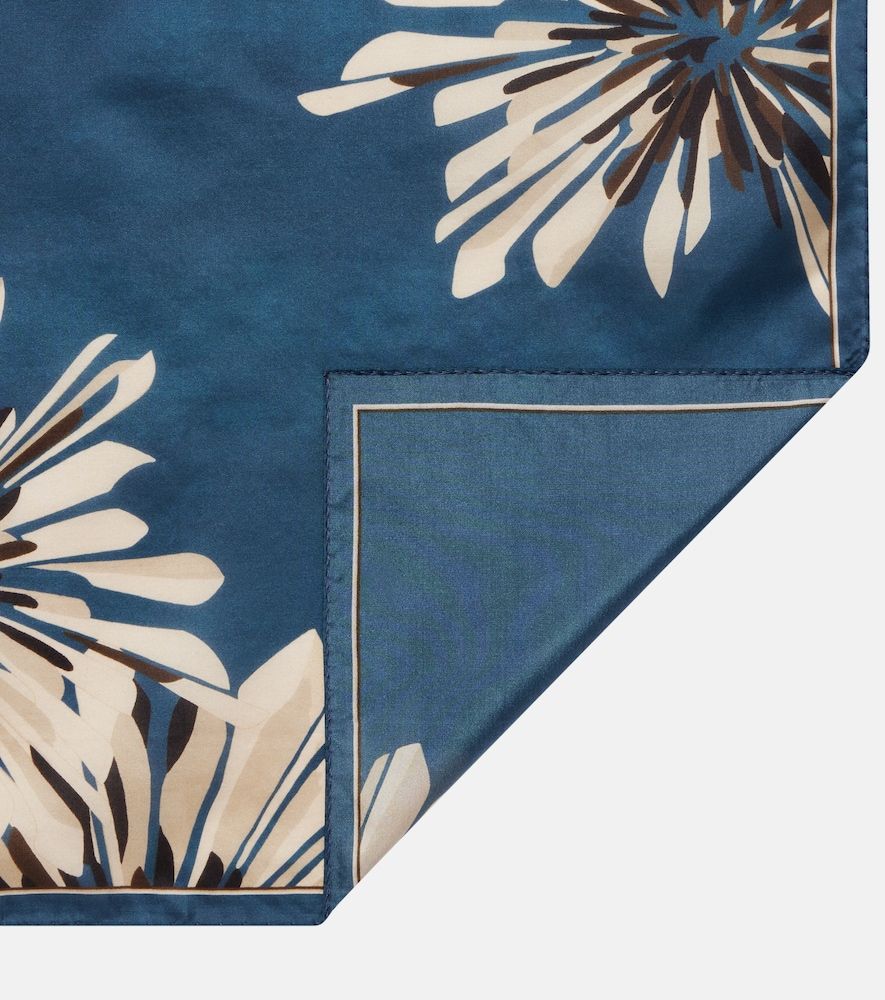 Sciarpa in twill di seta con stampa floreale - Brunello Cucinelli - Modalova