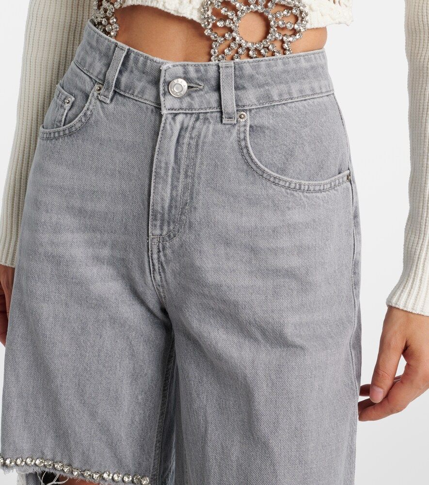 Distressed embellished wide-leg jeans - Area - Modalova