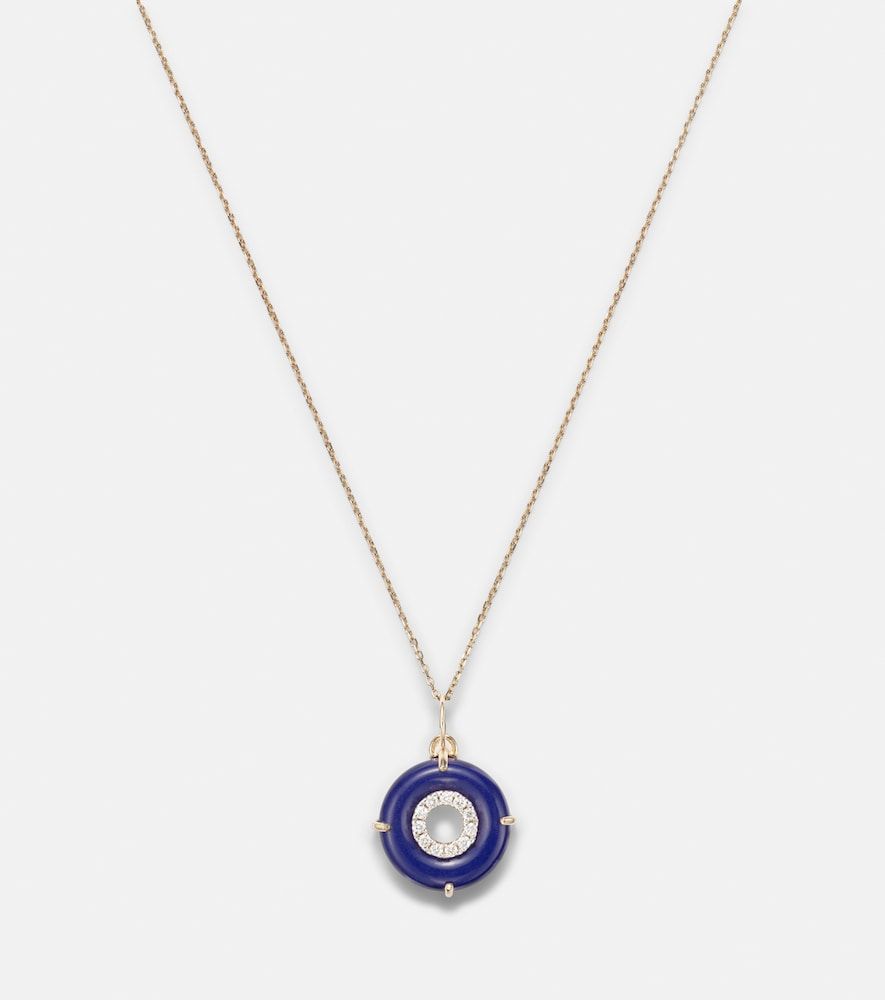 Collar con colgante de oro de 14 ct con lapislázuli y diamantes - Mateo - Modalova