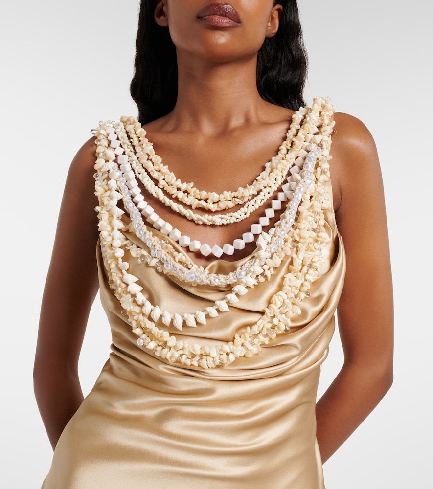 Abito sottoveste in raso di seta - Balmain - Modalova