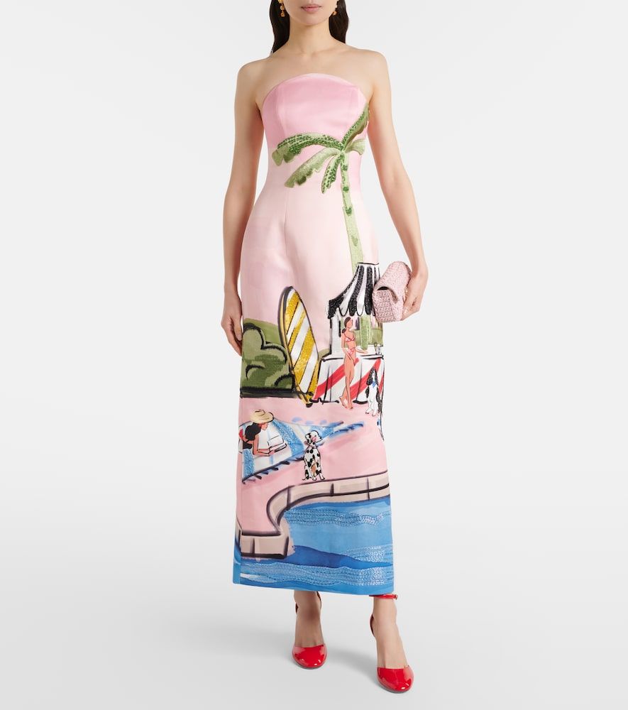 Vestido corsé Ava estampado con cuentas - Leo Lin - Modalova