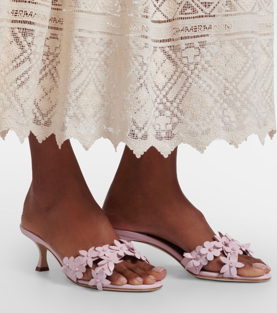 Pantoletten Anista aus Leder - Manolo Blahnik - Modalova
