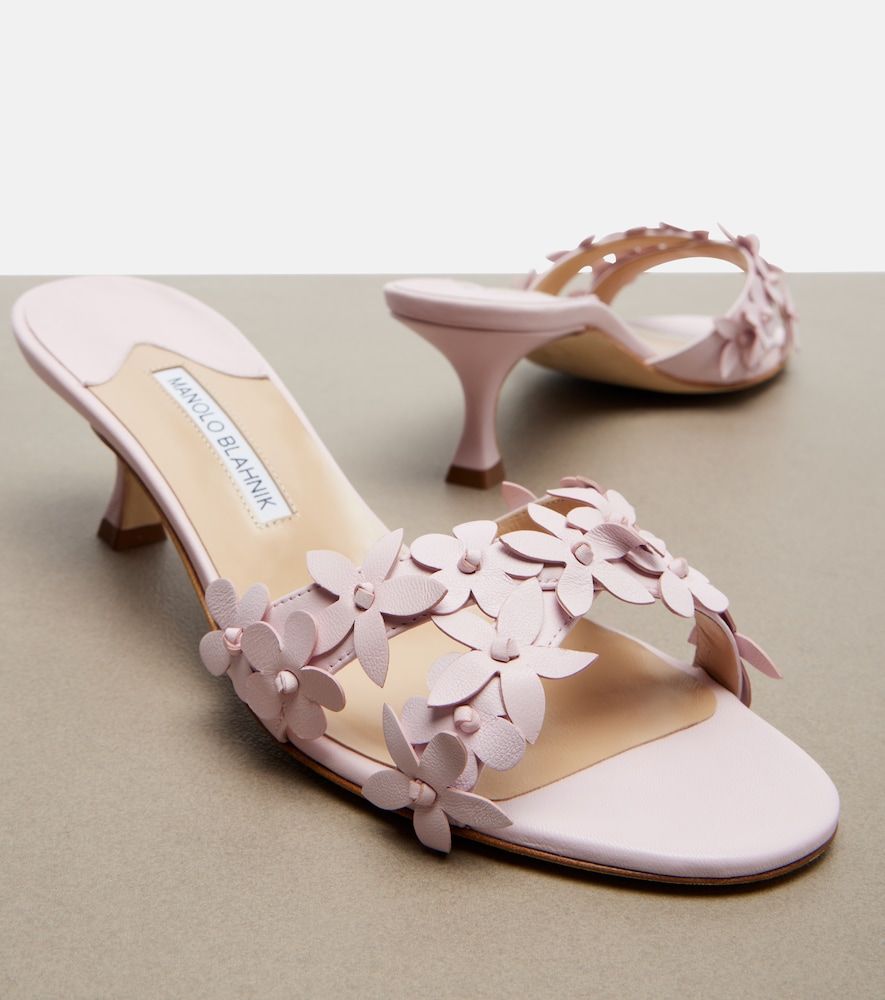 Pantoletten Anista aus Leder - Manolo Blahnik - Modalova