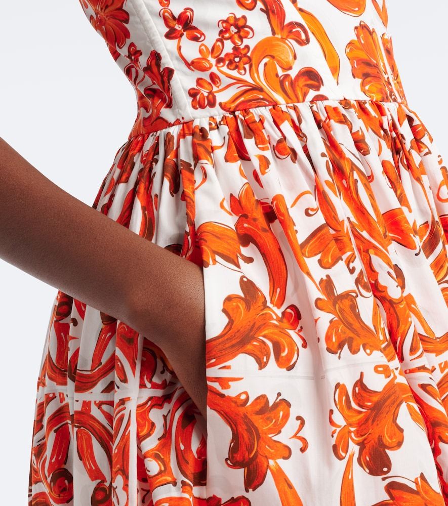 Vestido largo Majolica de popelín de algodón - Dolce&Gabbana - Modalova